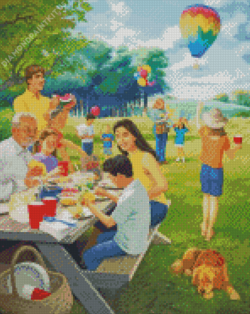 Family Picnic In The Park Diamond Painting