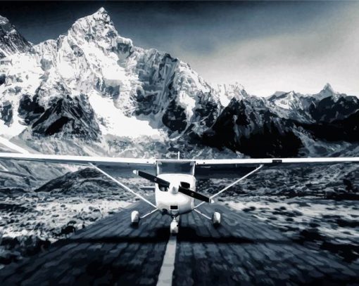 Monochrome Cessna Aircraft Diamond Painting