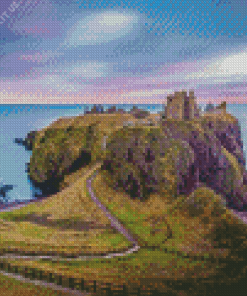 Aberdeen Dunnottar Castle Sunset Diamond Painting