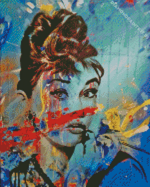 Abstract Audrey Hepburn Actress Diamond Painting