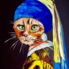 Abstract Cat With A Pearl Earring Diamond Painting