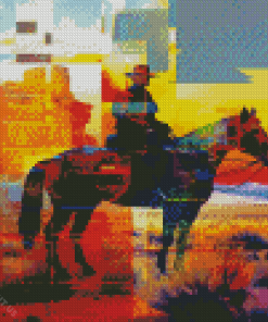Abstract Cowboy In Desert Diamond Painting