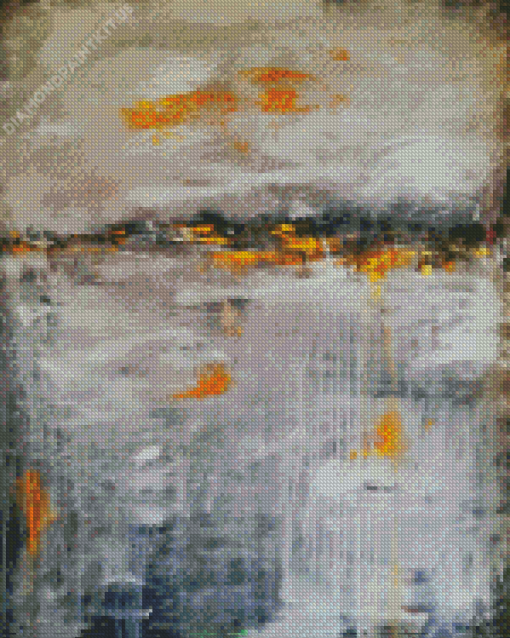 Abstract Grey And Gold Art Diamond Painting