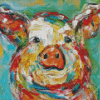 Abstract Pig Animal Diamond Painting