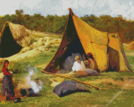 Albert Bierstadt Indian Camp Diamond Painting