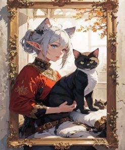 Anime Cat and Elf Diamond Painting