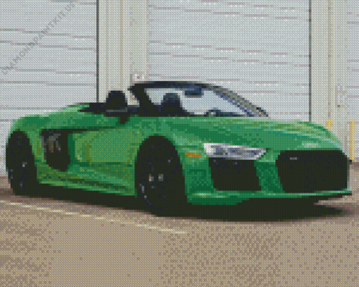 Audi R8 Green Car Diamond Painting