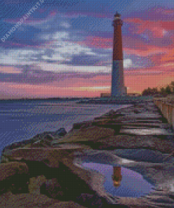Barnegat Lighthouse Sunset Diamond Painting