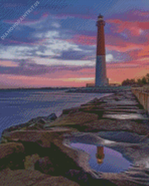 Barnegat Lighthouse Sunset Diamond Painting