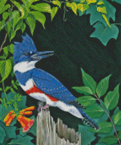 Belted Kingfisher Art Diamond Painting