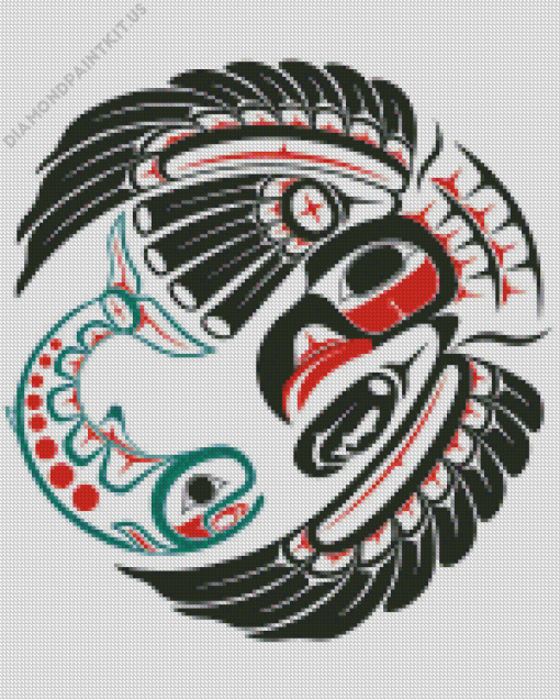 Bird And Fish Haida Art Diamond Painting