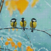 Birds On Stick And Snow Diamond Painting