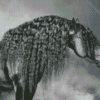 Black Horse In The Smoke Diamond Painting