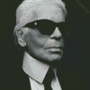 Black and White Karl Lagerfeld Diamond Painting