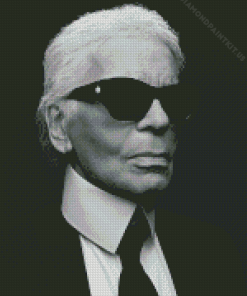 Black and White Karl Lagerfeld Diamond Painting