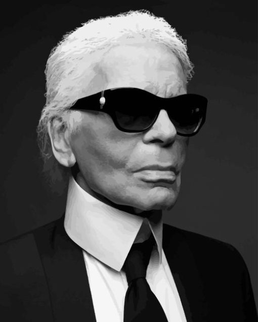 Black and White Karl Lagerfeld Diamond Painting