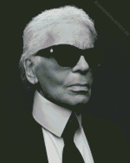 Black and White Karl Lagerfeld Diamond Painting