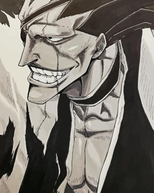 Black and White Kenpachi Zaraki Diamond Painting