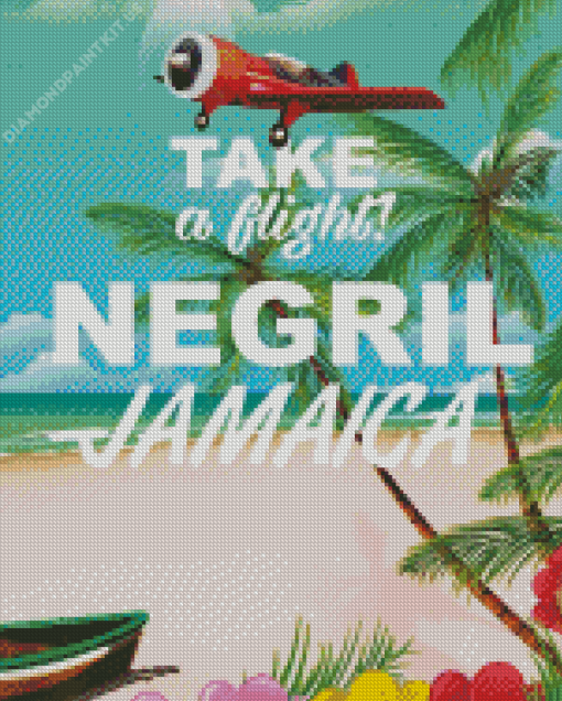 Bloody Bay Jamaica Poster Diamond Painting