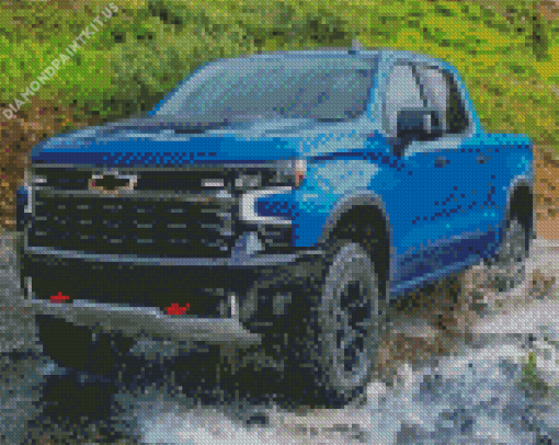 Blue Chevrolet Silverado Diamond Painting