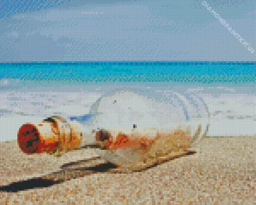 Bottle on Beach Diamond Painting