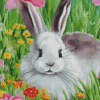 Bunny in Flower Field Diamond Painting