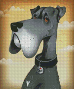 Cartoon Black Dog Diamond Painting