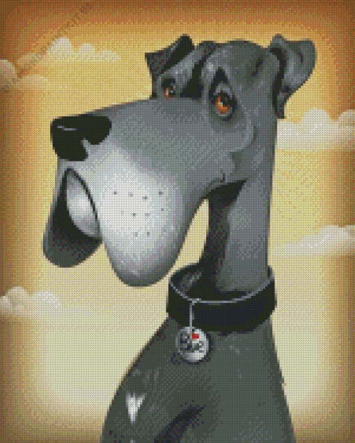 Cartoon Black Dog Diamond Painting