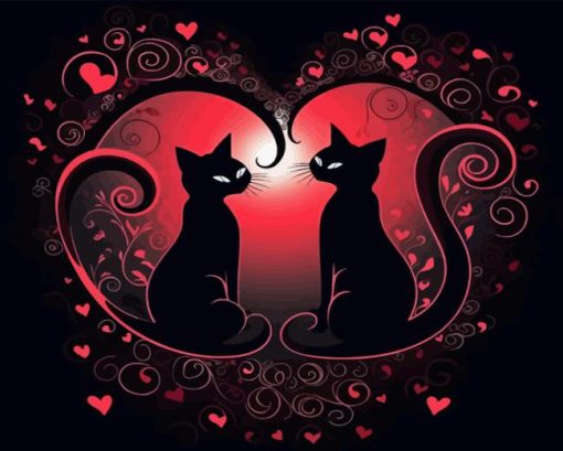 Cats in Love Diamond Painting