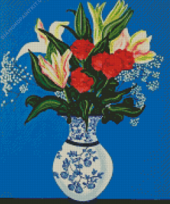 Chinese Vase Of Flowers Diamond Painting