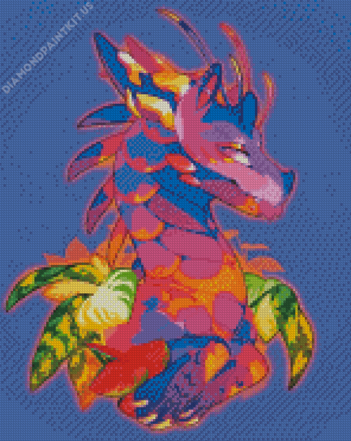 Colorful Flower Dragon Art Diamond Painting