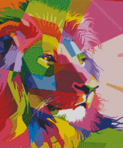 Colorful Abstract Lion Diamond Painting