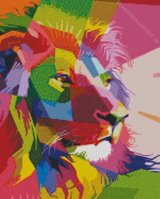 Colorful Abstract Lion Diamond Painting