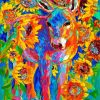 Colorful Donkey And Sunflowers Diamond Painting