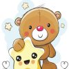 Cute Teddy Bear and Star Diamond Painting