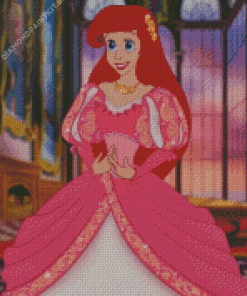 Disney Princess Pink Dress Diamond Painting