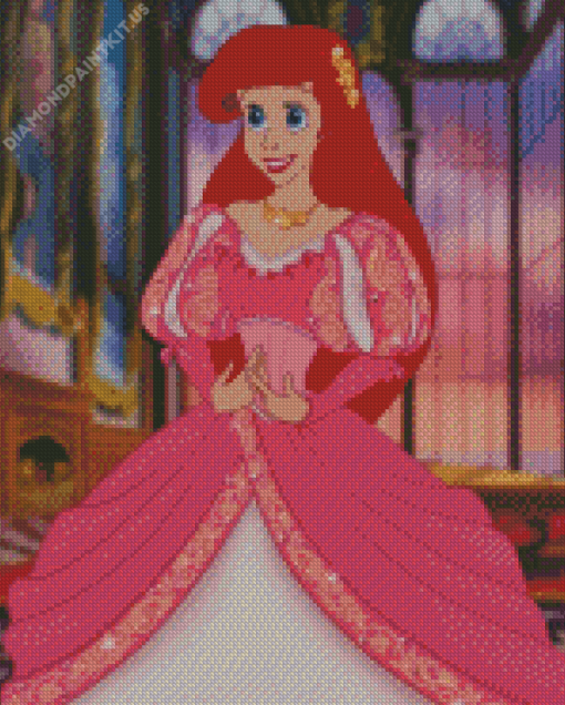 Disney Princess Pink Dress Diamond Painting