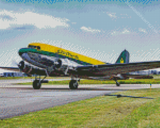 Douglas DC 3 Airplane Diamond Painting