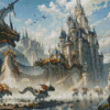 Dragon And Castle Diamond Painting