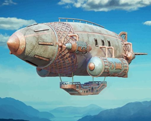 Fantasy Steampunk Zeppelin Diamond Painting