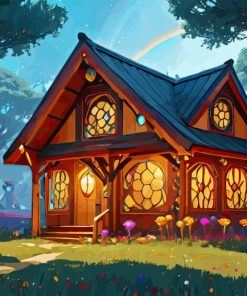 Fantasy House In Woods Diamond Painting