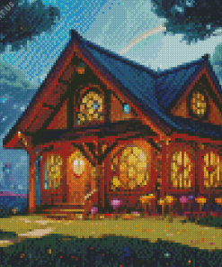 Fantasy House In Woods Diamond Painting