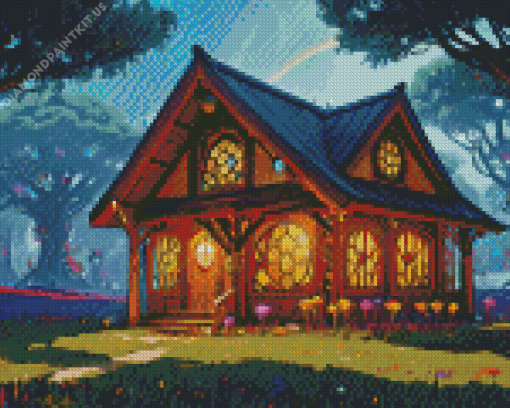 Fantasy House In Woods Diamond Painting