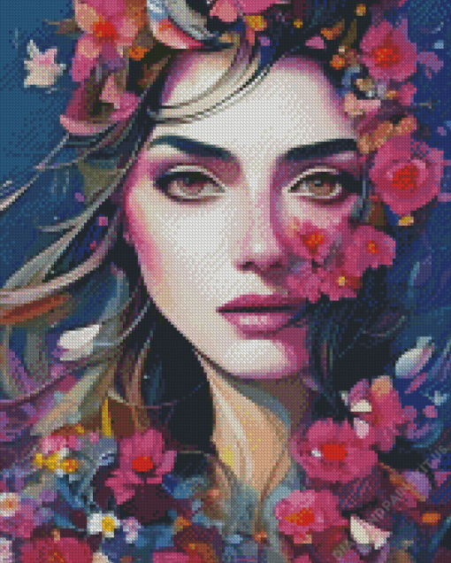 Flower Face Head Diamond Painting