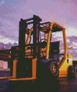Forklift at Sunset Diamond Painting