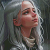 Girl White Hair Diamond Painting