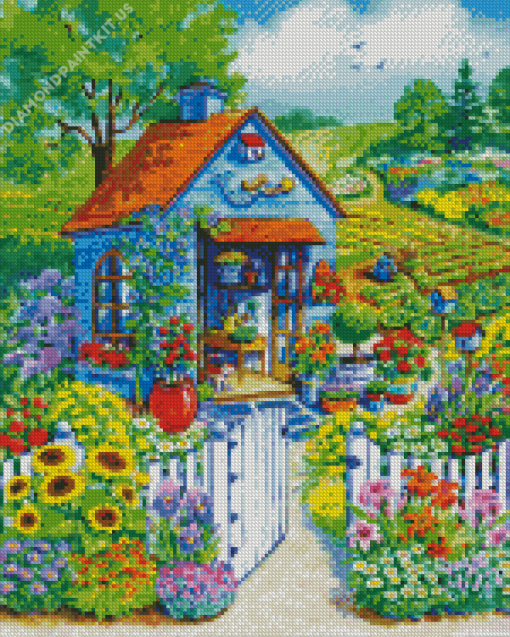 Green House Shed Diamond Painting