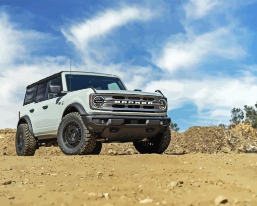 Grey Ford Bronco Diamond Painting