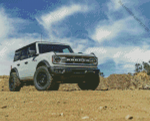 Grey Ford Bronco Diamond Painting