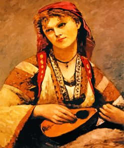 Gypsy with a Mandolin by Corot Diamond Painting